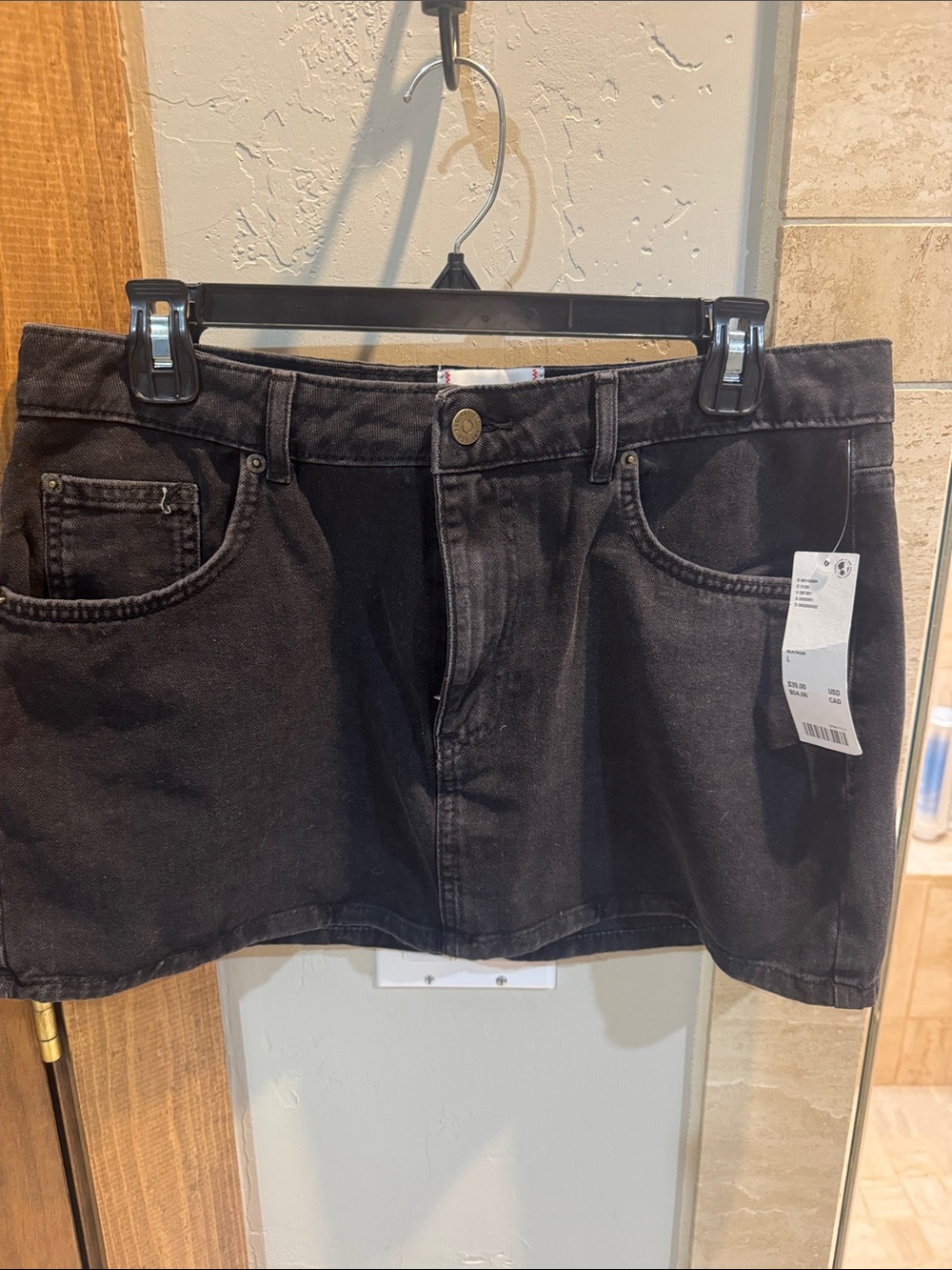 BDG Black Mini Denim Skirt